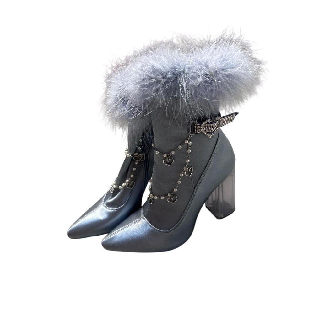 Dolls Kill Women's Silver and Blue Boot - Picture 6 of 6
